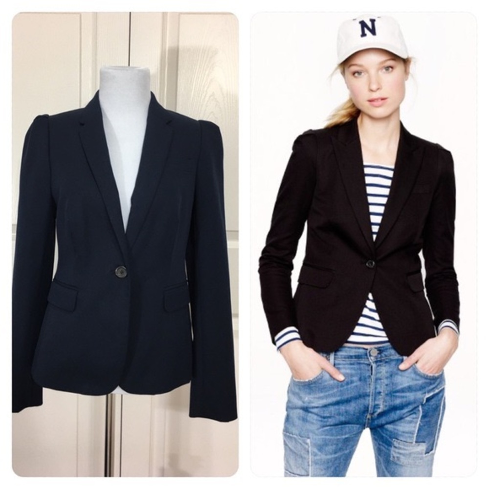 NEW JCREW Puff Sleeve Stretch Cotton blazer US4